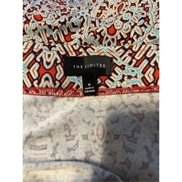 The Limited Women’s 8 High-Low Multi Print Lightweight Maxi Skirt Red/Blue - Picture 6 of 9